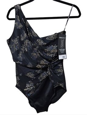 Miraclesuit Iridium Minx One-Piece Swimsuit 12, 16 One-Shoulder Underwire NWT